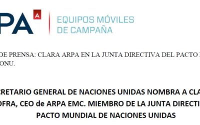 CLARA ARPA EN LA JUNTA DIRECTIVA DEL PACTO MUNDIAL DE LA ONU