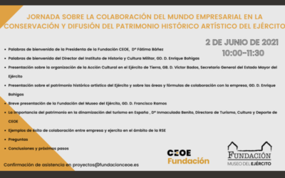 Se va a celebrar la Jornada de colaboración de la empresa en la conservación y difusión del patrimonio histórico artístico del ejército en el ámbito de la RSE