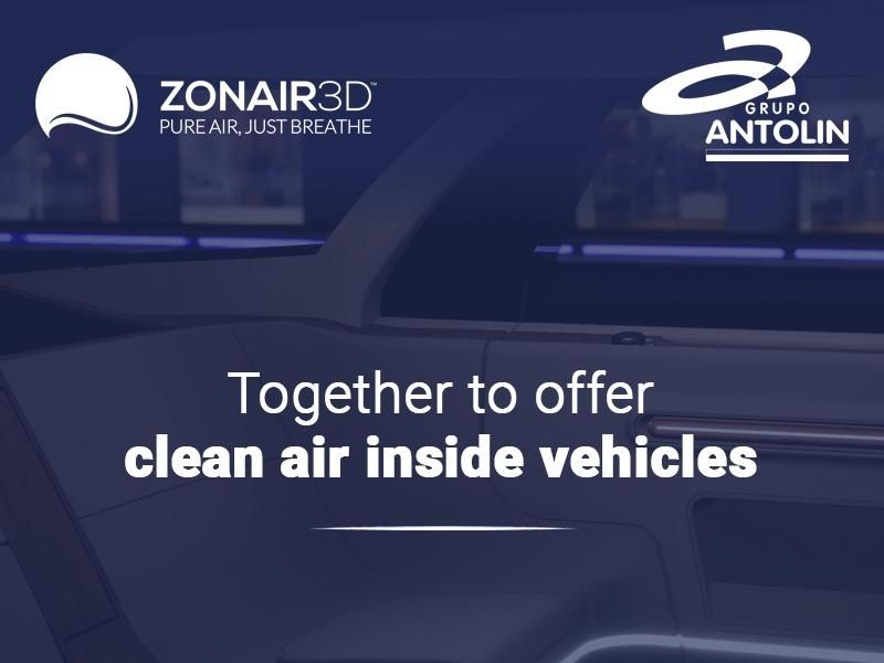 ZONAIR3D y Grupo Antolin firman un acuerdo para ofrecer aire puro en el interior de los vehículos