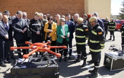 La secretaria de Estado de Defensa presenta la Unidad de Drones de la UME en San Andrés del Rabanedo, León