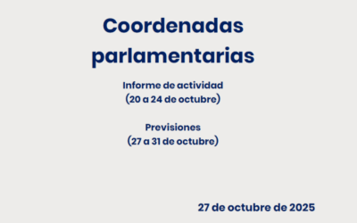 CEOE – Coordenadas Parlamentarias: Informe de Actividad (20 a 24 de octubre) y previsiones (27 a 31 de octubre)